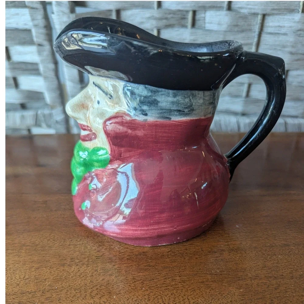 Vtg MCM Shorter & Son Toby Jug Staffordshire‎ England Character Pitcher Red Coat